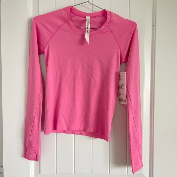 NWT Lululemon Swiftly Tech Long Sleeve Race Length T-Shirt Bright Pink - Picture 1 of 7